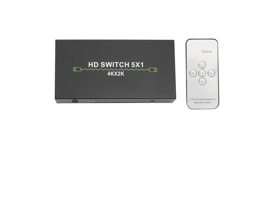 Conmutador De Audio Hd 4k 30hz De 5 Entradas Y 1 Salida Para Ordenador/portátil, Decodificador, Smart Box, Enchufe Europeo 100-240v.