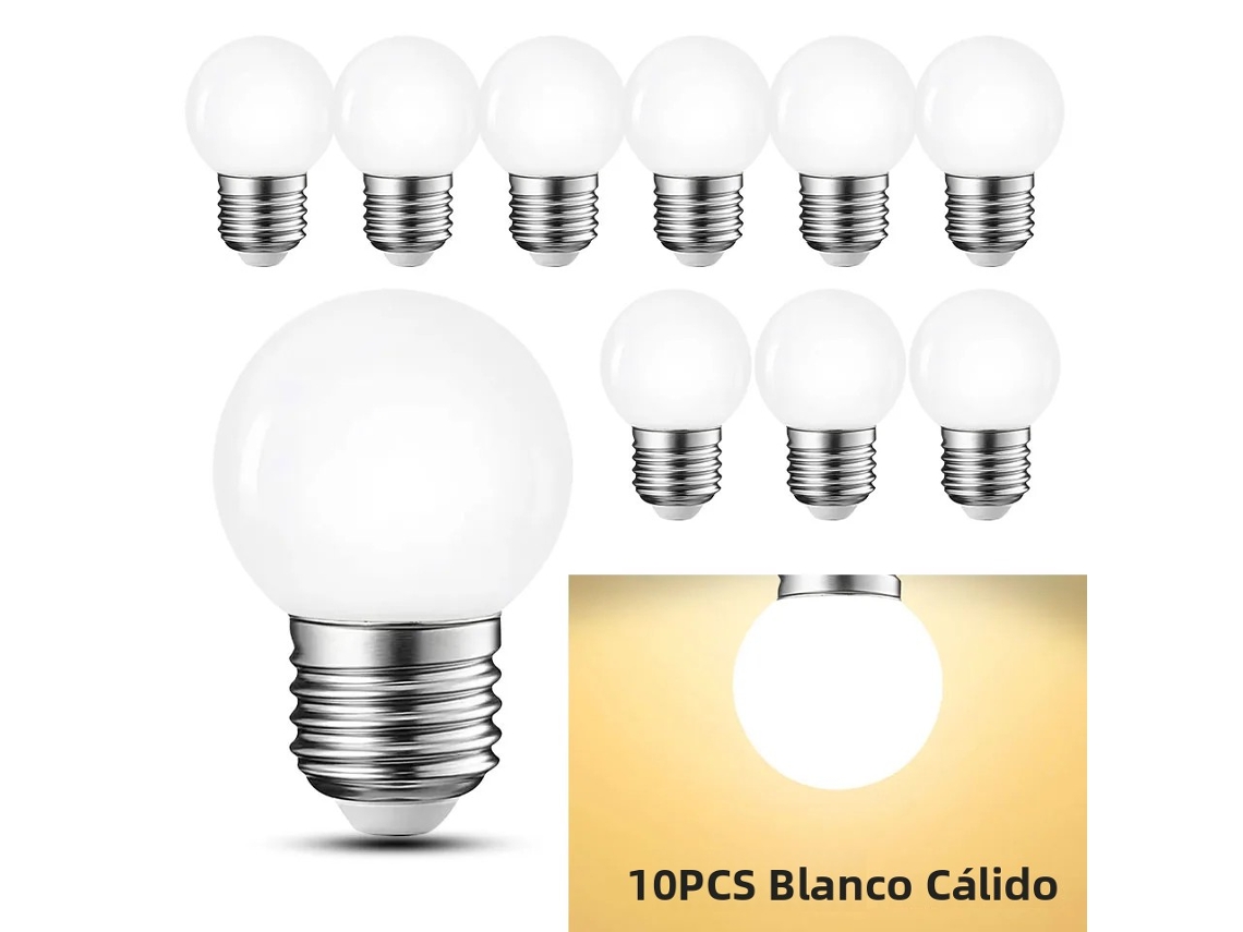 Bombillas Led E27 De 3 W (blanco Cálido), Paquete De 10, Alto Brillo, 220 V