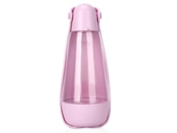 Botella de agua portátil para perros con batidor y cuenco.
