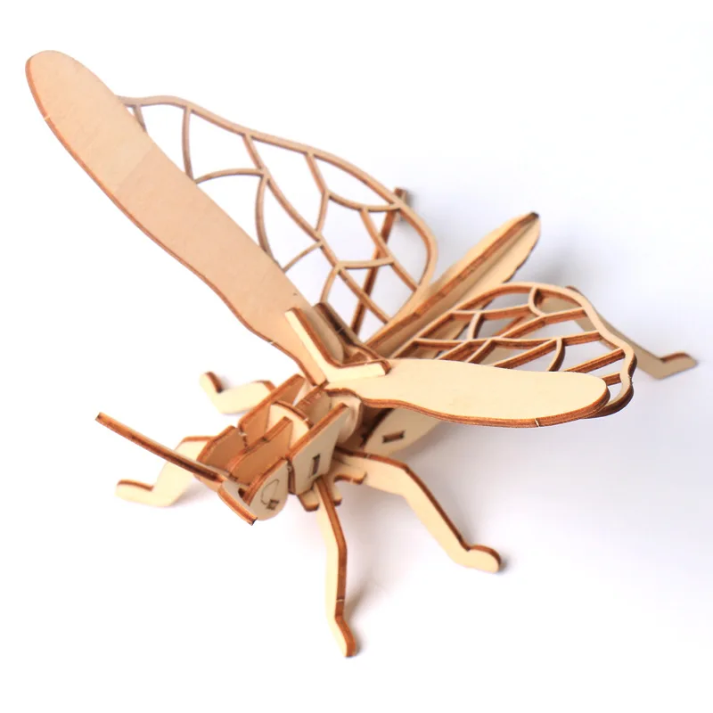 (saltamontes) Rompecabezas De Madera 3d Con Forma De Insecto, Kit De Montaje Diy.