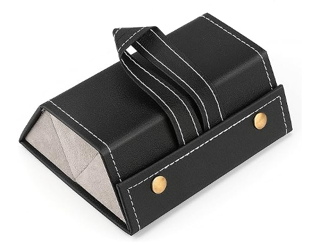 Organizador de gafas de sol Estuche para gafas de 3 ranuras Estuche para gafas plegable Organizador de gafas de sol de viaje Negro TRANTECH