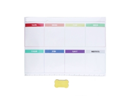 Calendario Semanal Autoadhesivo Reutilizable Con Pizarra Blanca Y Borrador Para La Pared Del Refrigerador.