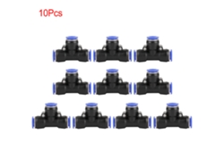10 Piezas Conector T De 3 Vías De Manguera De Aire Od 12mm Rápido Para Neumática