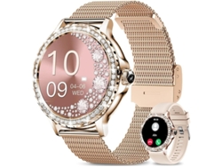 Relojes inteligentes para mujer, reloj de actividad física HD de 1,3 pulgadas con monitor de presión arterial y frecuencia cardíaca, Bluetooth Yizhood