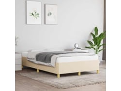 Estructura De Cama Sin Colchón Tela Crema 120x190 Cm
