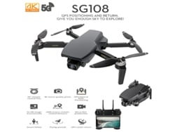 Dron de control remoto SG108 con cámara 4K HD (Duración de la batería: 25 min - Negro) YIZHOOD