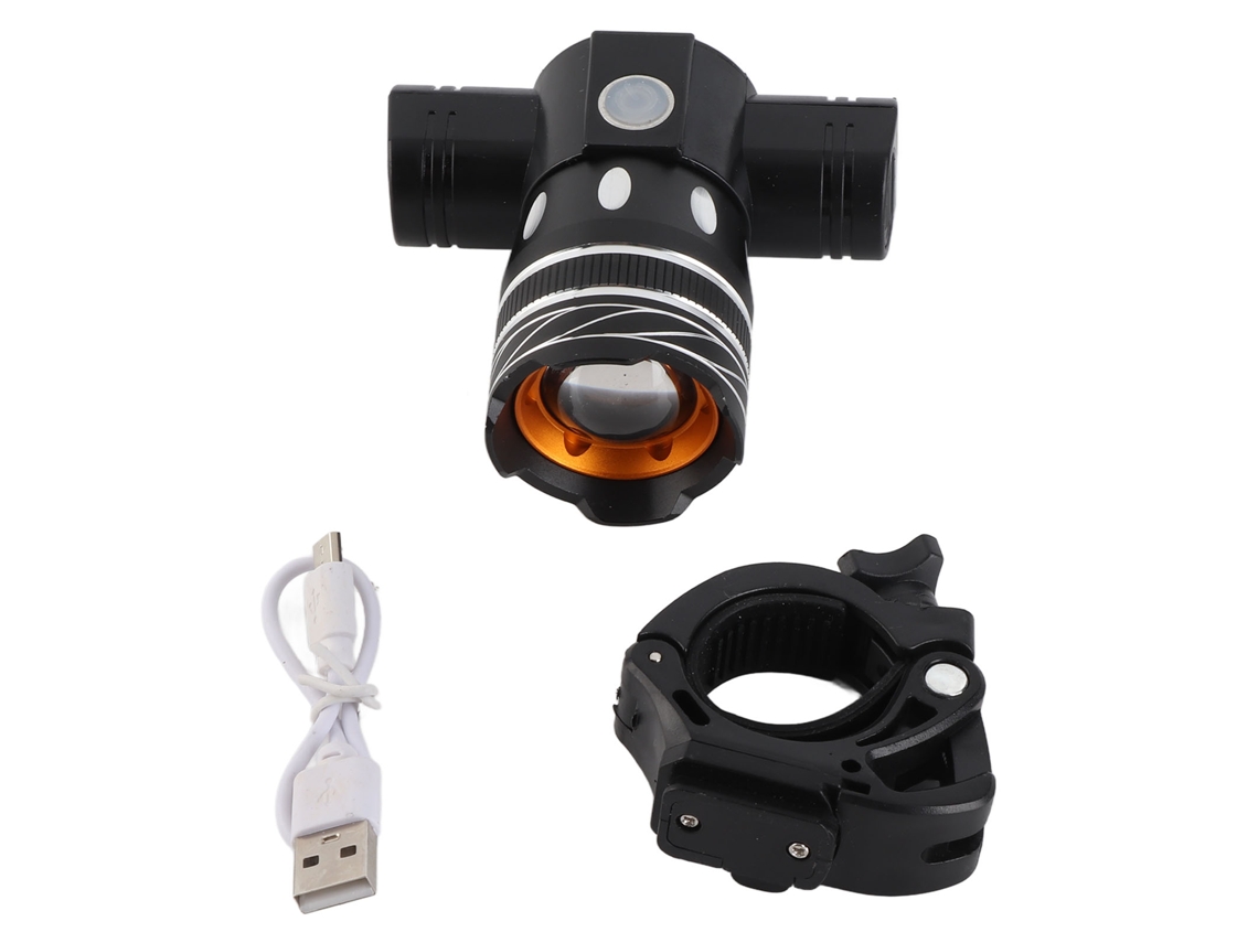 Luz Delantera Para Bicicleta, Recargable Por Usb E Impermeable, De Aluminio Abs Con Led T6, 350 Lúmenes.