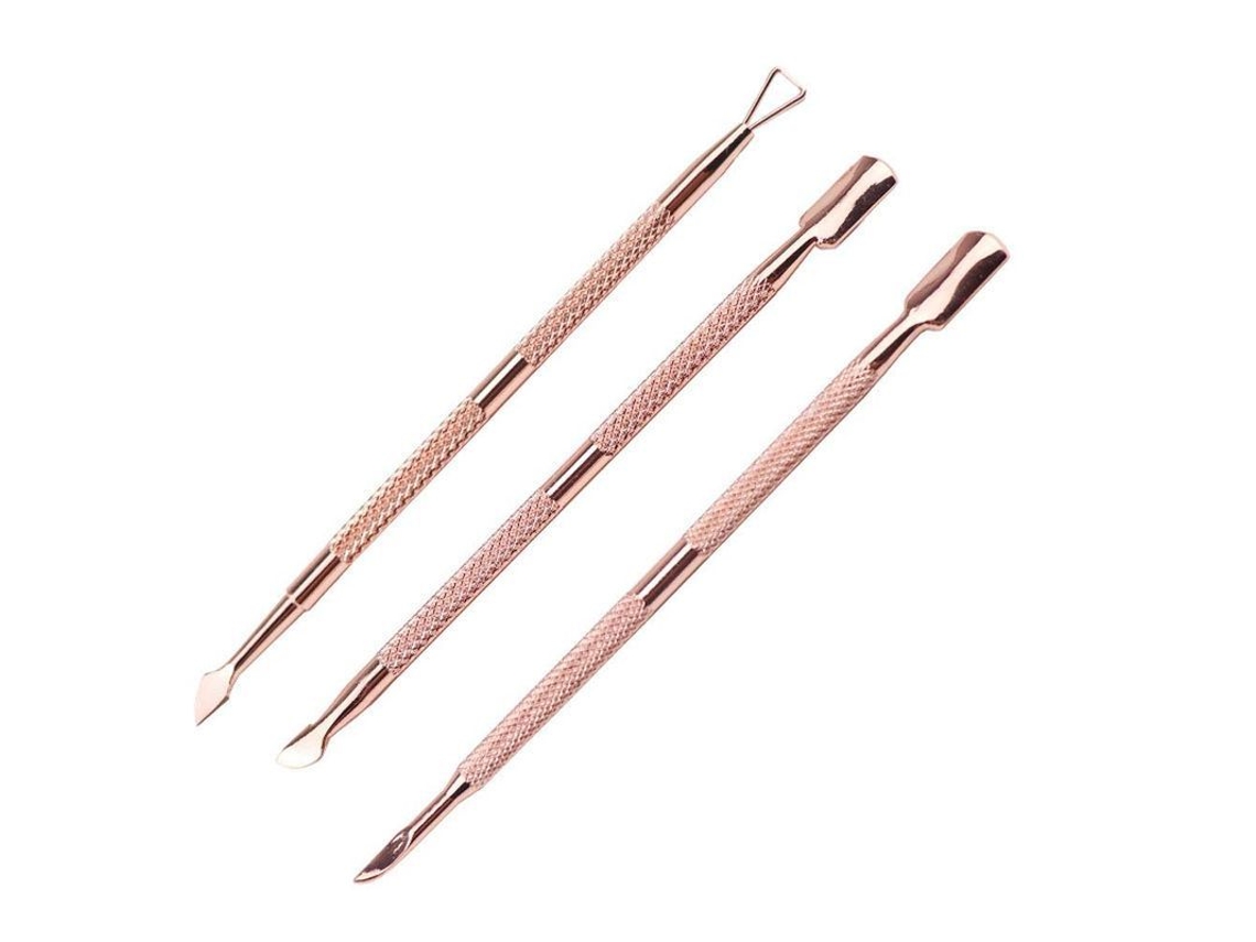 Kit De Herramientas De Acero Inoxidable De 3 Piezas Para Manicura Y Pedicura, Para La Eliminación De Cutículas Y Esmalte De Uñas.