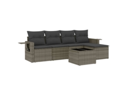 Conjunto de 6 sofás de jardín con cojines de mimbre gris MAISON EXCLUSIVE (80x200 cm)
