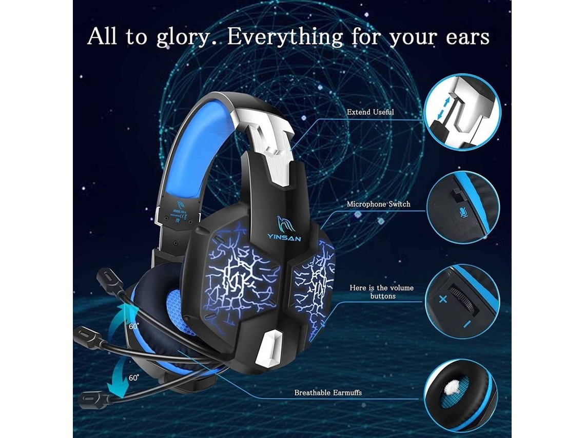 YINSAN Cascos Gaming para PS4/PS5/PC/Xbox One/Switch, Auriculares
