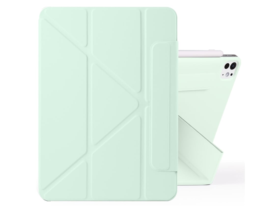 Capa Magnética Dobrável Destacável para Samsung Galaxy Tab S9 Fe 10.9 com Design em Y e Fecho Magnetic Baby Green