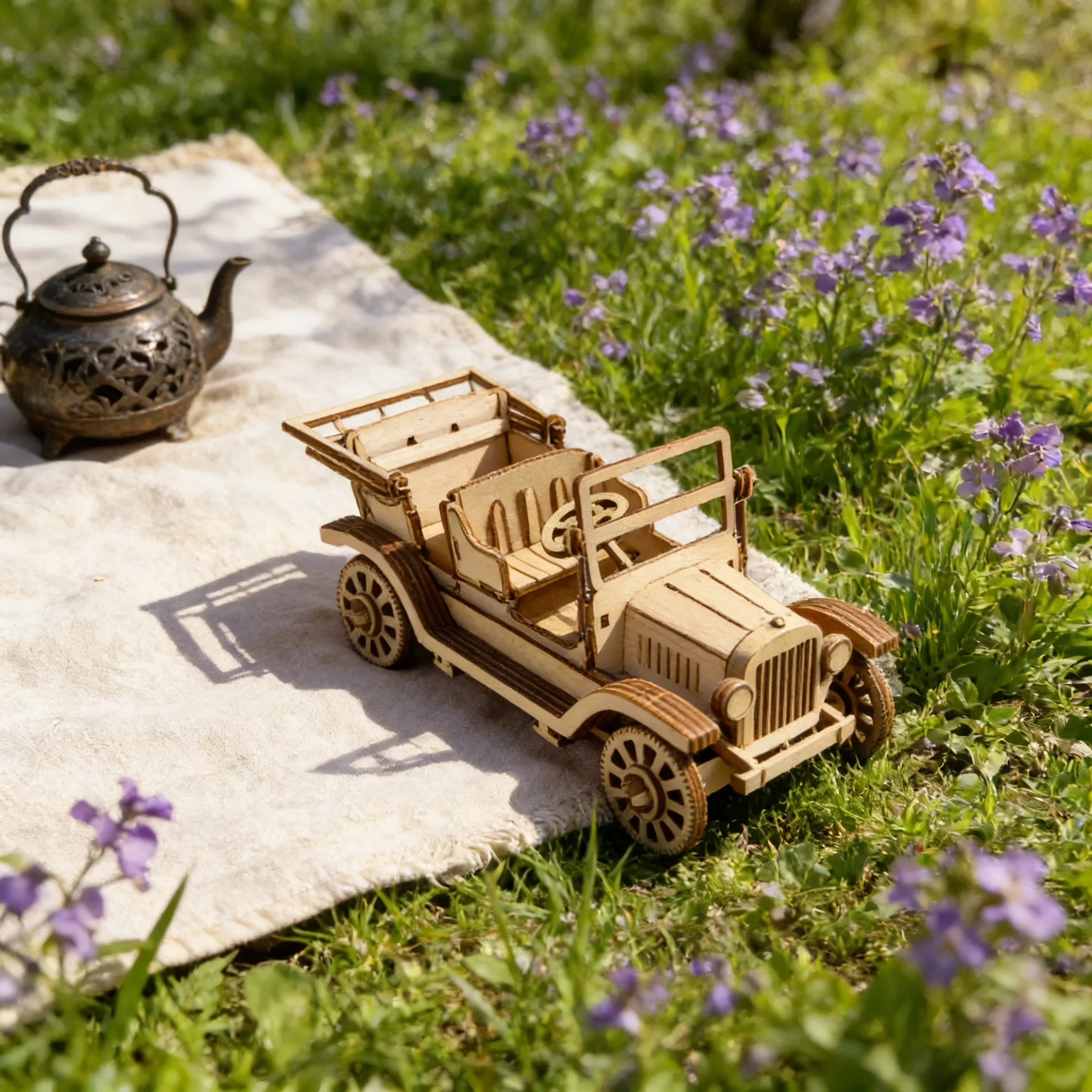 Rompecabezas 3D de madera con coches clásicos, modelo de madera para armar. MDUG