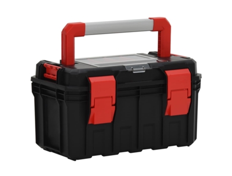 Caja de herramientas negra y roja 45x28x26.5 cm VIDAXL