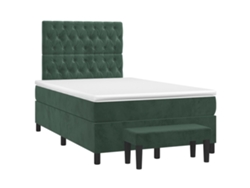 Cama Con Somier VIDAXL Verde Terciopelo (120x190 cm)