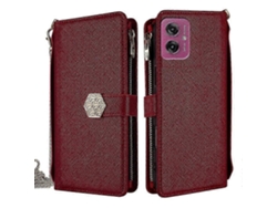 For Motorola Moto G35 5g26-27 Crossbody Handle Cross Texture Leather Phone Case
