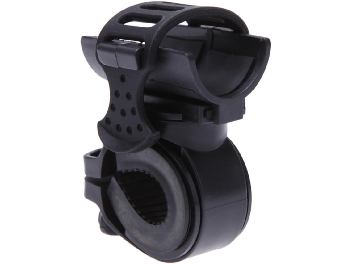 Soporte para luz de bicicleta ajustable 360 grados con clip giratorio y abrazadera de goma elástica extraíble - Gokoco