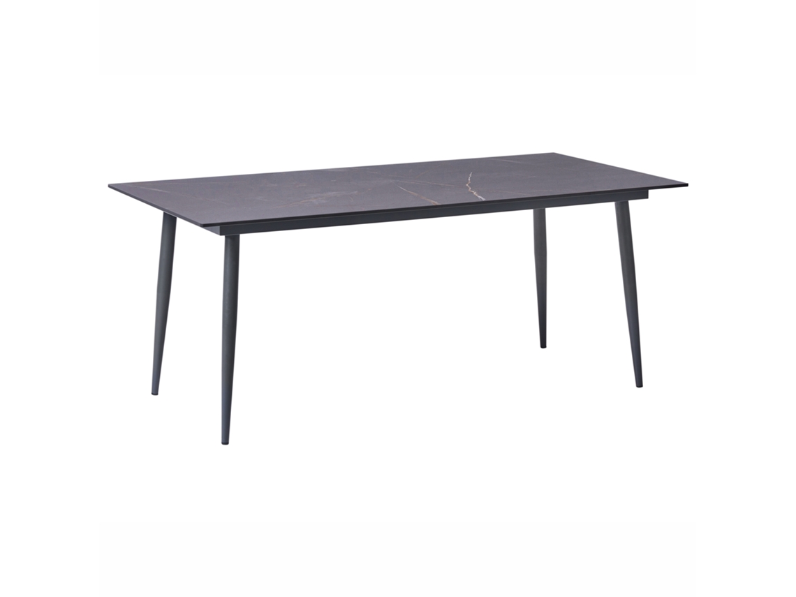 Mesa de comedor de jardín Beliani Tolentino en termolaminado de alta presión gris 90x180x75 (hpl)