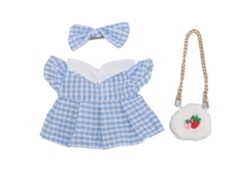 Conjunto De Ropa De Fresa Para Muñeca De Peluche Azul De 20 Cm Con Lazo Y Bolso.