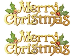 Omni-cartel Colgante Navideño De Glitter Dorado Para Decorar Corona De Árbol, Accesorio Navideño Duradero De Plástico
