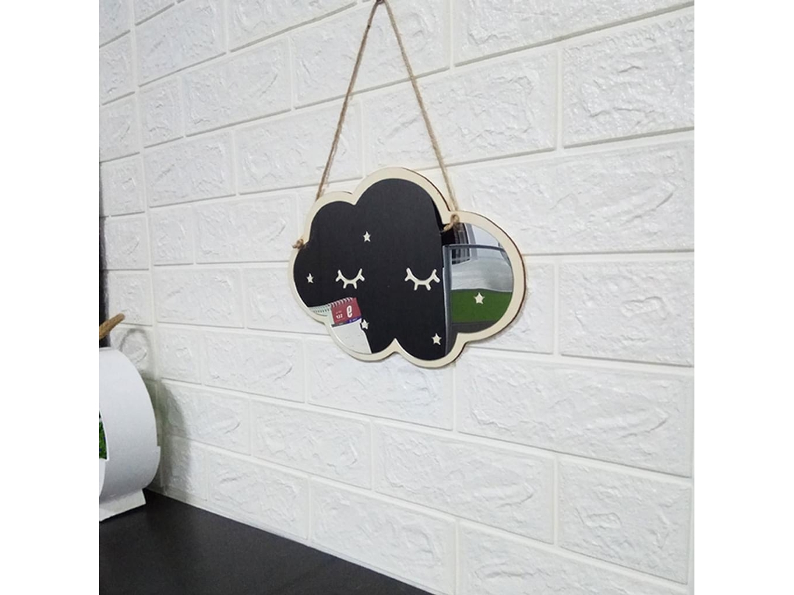 Espejo decorativo de madera con forma de nube, diseño único, espejo irrompible, para sala de estar, sala de juegos infantil y comedor.