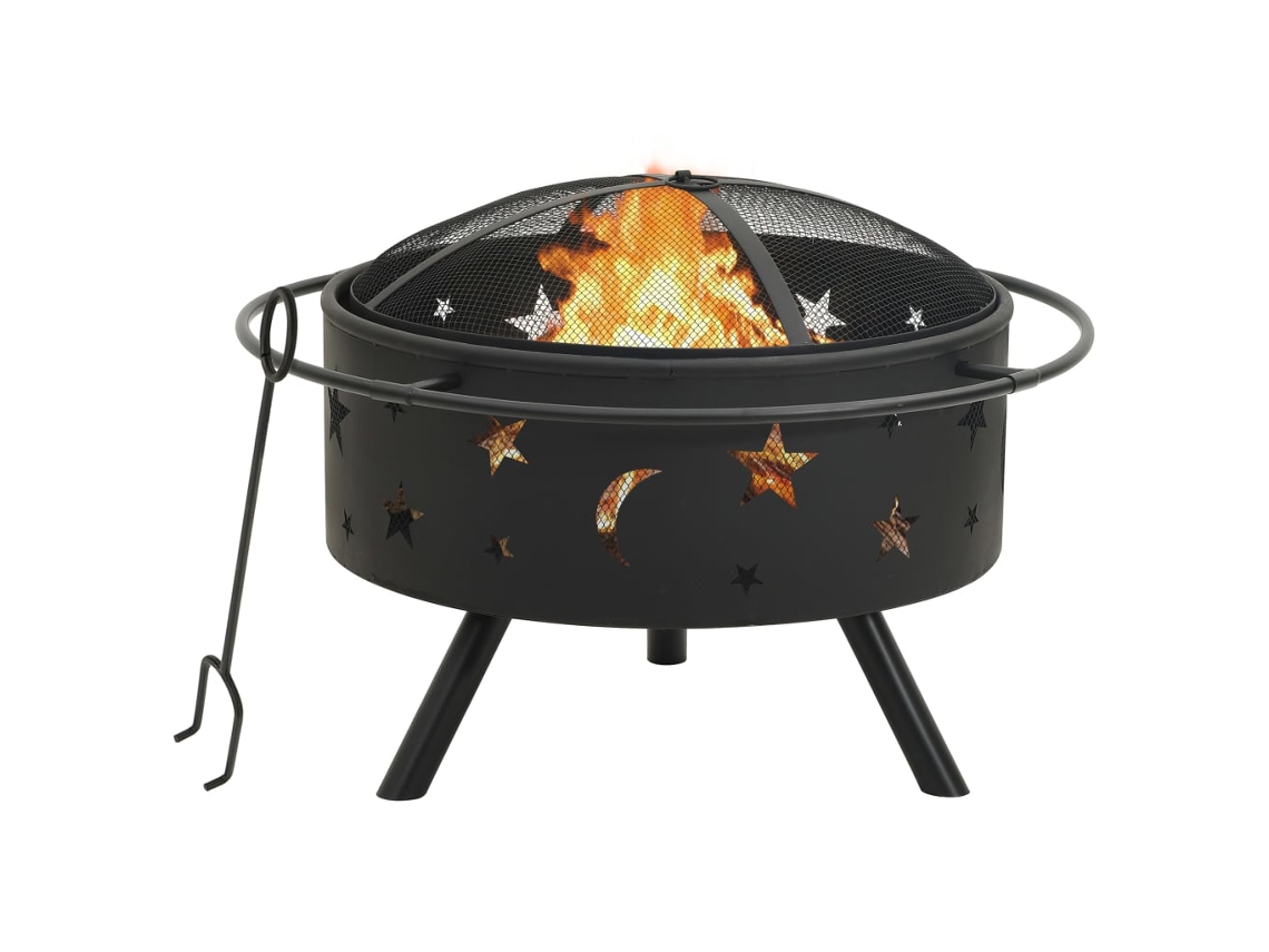 Brasero VIDAXL Negro Acero (76 cm)
