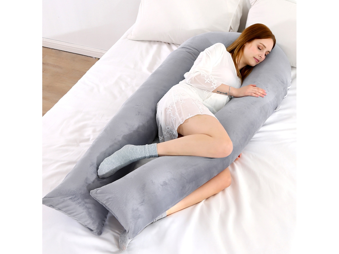 Almohada De Embarazo Almohada Multifuncional Para Dormir Para Embarazadas Adecuada Para Cojín De Soporte Corporal Completo 145x70cm Gris Claro Cuich