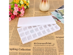 Paleta Para Mezclar Pinturas De Acuarela Con 24 Compartimentos En Plástico Blanco.
