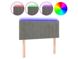 Cabecero de cama de terciopelo gris claro con luces LED MAISON EXCLUSIVE (80x5x78 cm)