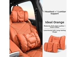 Juego De Almohadas De Soporte Cervical Y Lumbar Henten Home. Material De Piel Resistente A Las Manchas, Soporte Suave Y Flexible. Naranja
