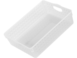 Cesta organizadora de escritorio grande de plástico blanco GOKOCO para documentos.