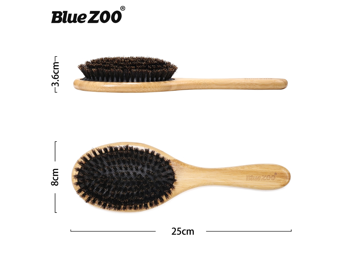 Peine De Bambú Natural Antiestático Con Cerdas De Jabalí Y Masaje De Cabeza Para Cuidado Capilar
