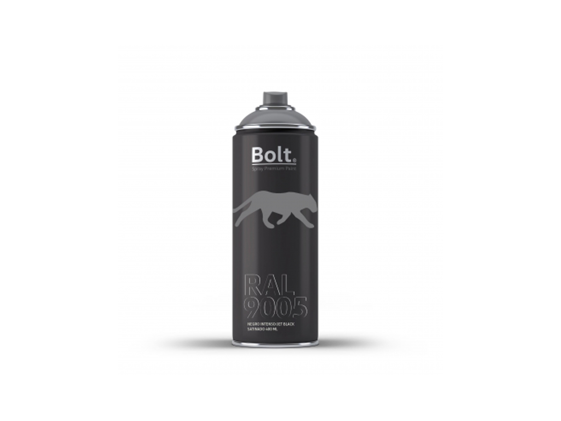 Spray Bolt Premium Acrilico Satinado Ral 400 Ml (Ral 9005 Negro Intenso)