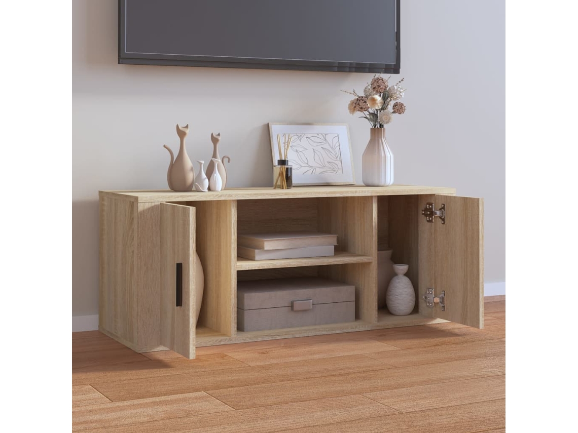 Estantería/Mueble para TV 100X35X40 cm de Madera Procesada Roble Sonoma