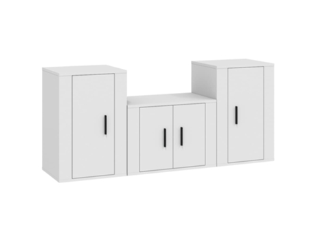 Conjunto 2 de muebles de TV VIDAXL madera contrachapada blanco