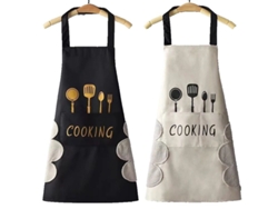 2026-33010-delantal De Cocina Unisex Para Hombre Y Mujer Con Bolsillo, Impermeable Y Antigrasa, 2 Pack