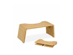 Banco De Sanita Relaxdays, Dobrável, Apoio Ao Toalete, Para Adultos, Bambu, Axlxp: 19x48,5x20 Cm, Natural