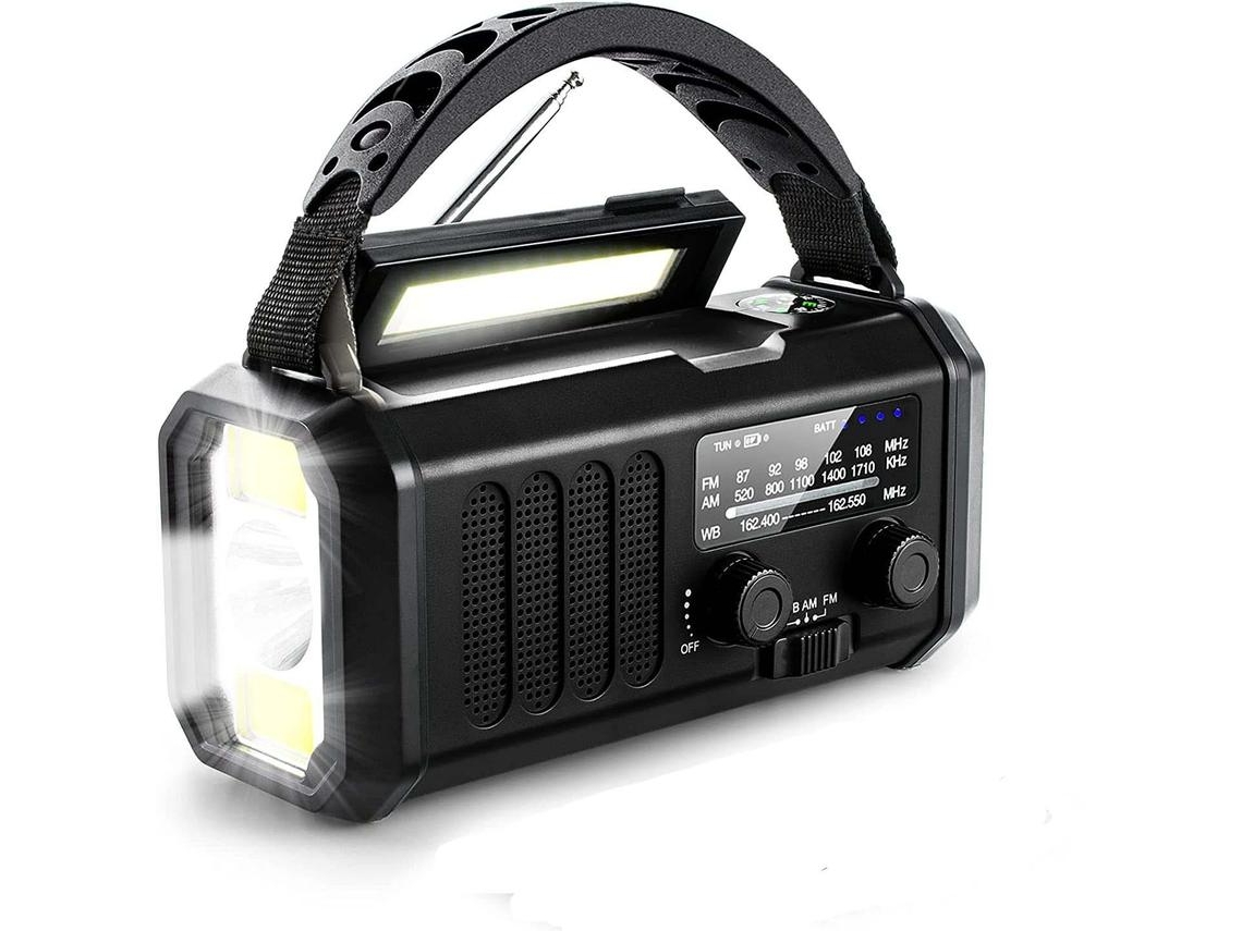 Radio De Emergencia De 10 000 Mah Radio Meteorológica Noaa Am/fm Con Manivela (negra), Chrui