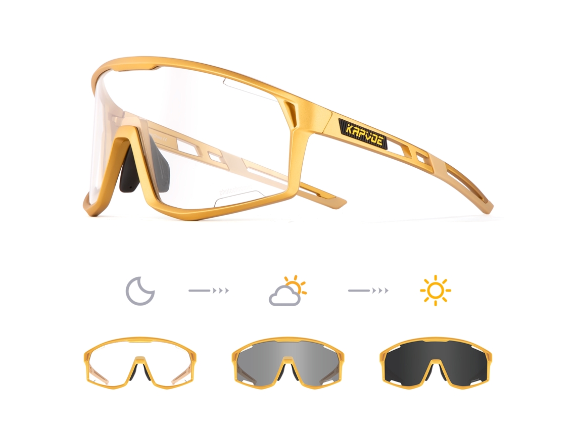 Gafas de ciclismo fotocromáticas unisex, lentes de polipropileno translúcido con protección UV400. Mdug (Estilo 16)