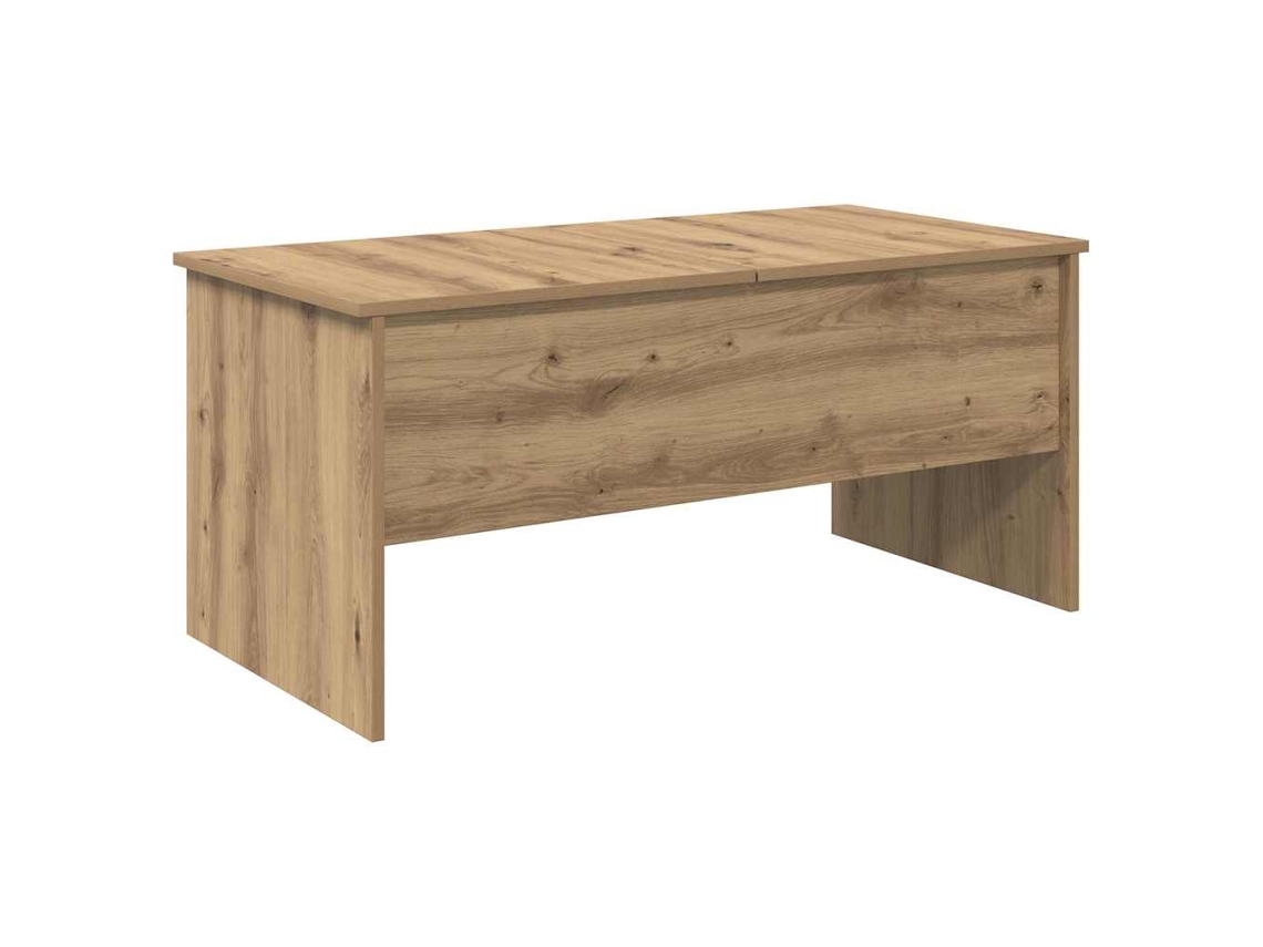Mesa de centro HARLANV1 de roble artesanal, 102 x 50,5 x 46,5 cm