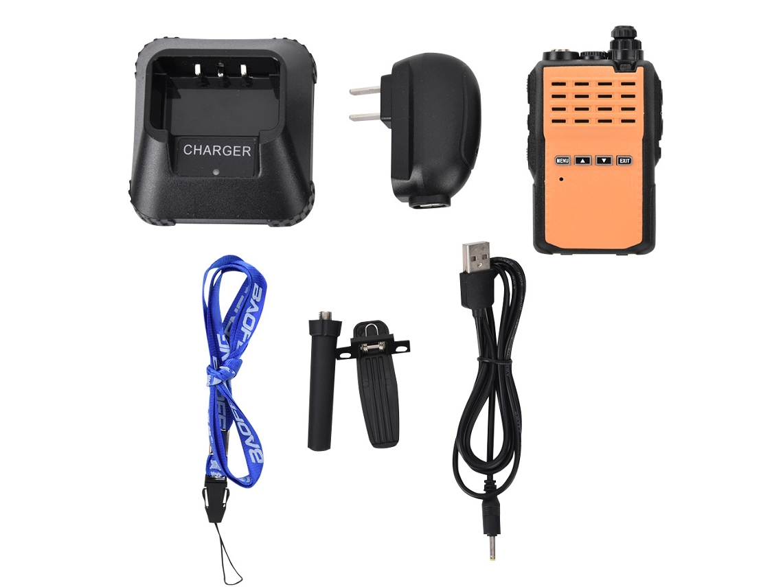 Radio Walkie-talkie Uhf Bidireccional Profesional Portátil De 5 W Con Linterna Led (naranja)