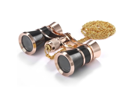 Prismáticos para Adultos 3X25 Mini Prismáticos Compactos Ligeros con Cadena para Adultos Niños Mujeres en Concierto Musical Negro BISBISOUS