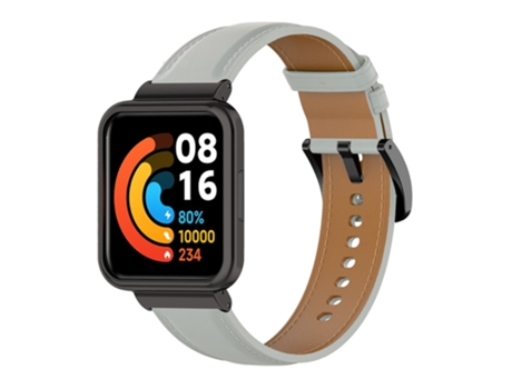 Correa de piel auténtica ajustable para Xiaomi Redmi Watch 2 Lite - canoso