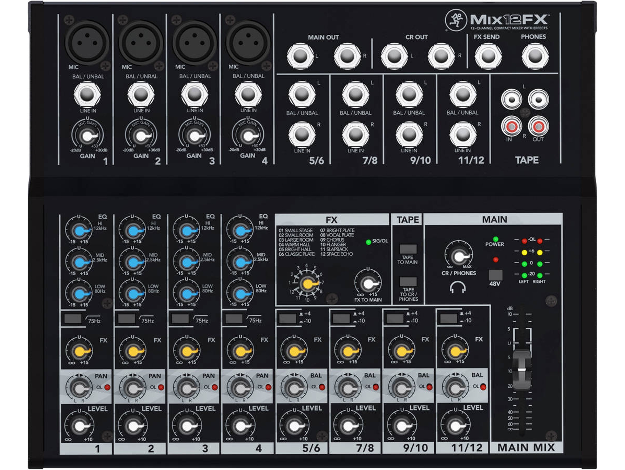 Mesa de Mezclar MACKIE MIX12FX (20 - 30000 Hz - 3800 Ω)