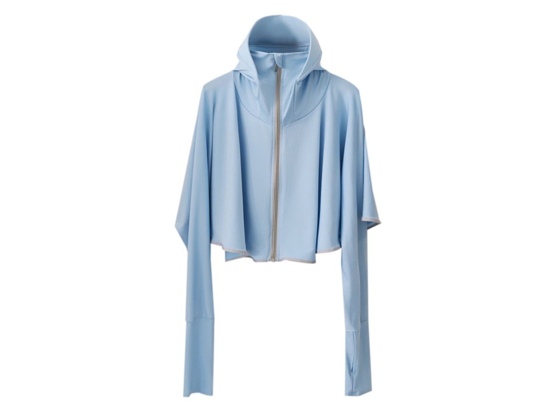Chaqueta De Protección Solar Con Capucha, Mangas Largas, Tejido De Seda Azul Hielo, Para Ciclismo De Verano.