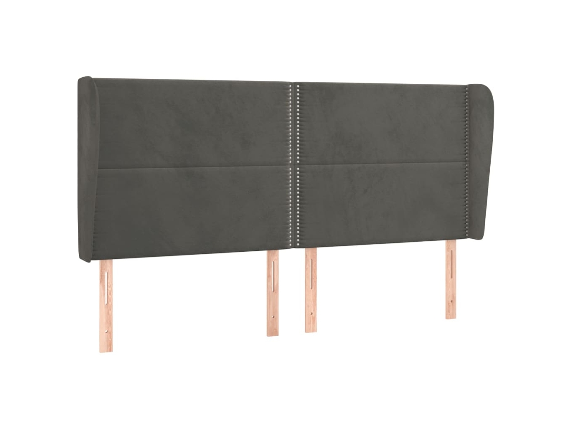 Maison Exclusive - Cabecero Con Orejas De Terciopelo Gris Oscuro 183x23x118/128 Cm