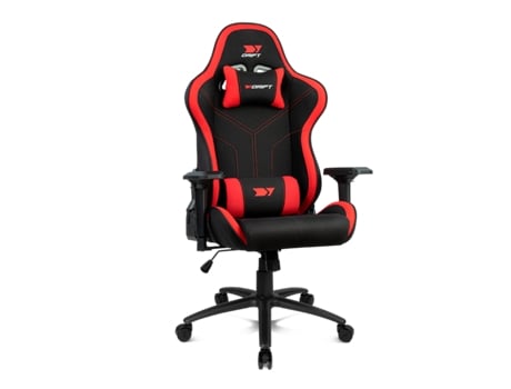 Silla Gaming DRIFT DR110 (Hasta 150 kg - Elevador a Gas Clase 4 - Negro y Rojo)