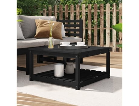 Mesa De Jardín VIDAXL Negro Madera (82.5x82.5x45 cm)