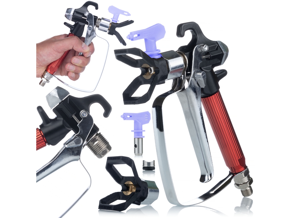 Pistola de pintura sin aire Redjet RJ1 Ultraspray – Alta Precision | Boquilla 517 | Compatible con Graco, Wagner