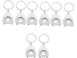 Juego De 8 Soportes Metálicos Para Fichas De Carritos De Compra, Llaveros Creativos Y Elegantes.