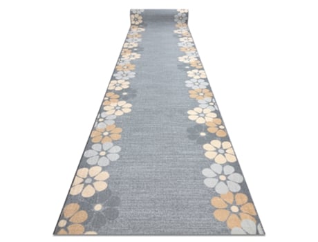 Alfombra de Pasillo con Refuerzo de Goma Margaretka Flor, Gris 57 cm